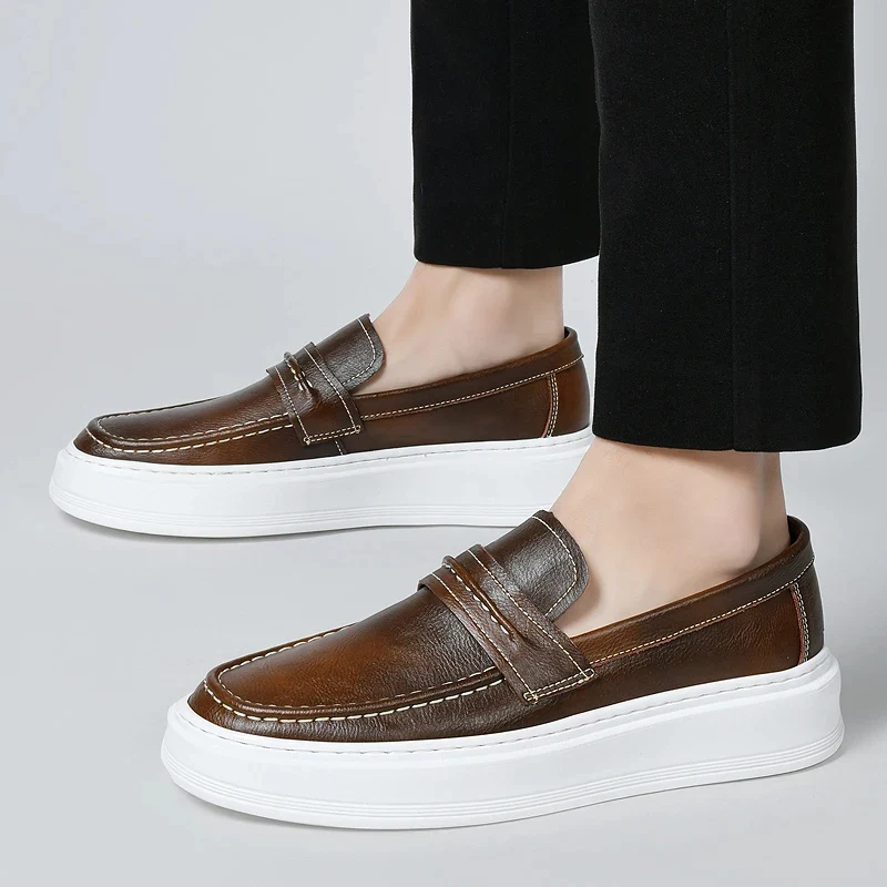 Slip-On Leather Boat Shoes