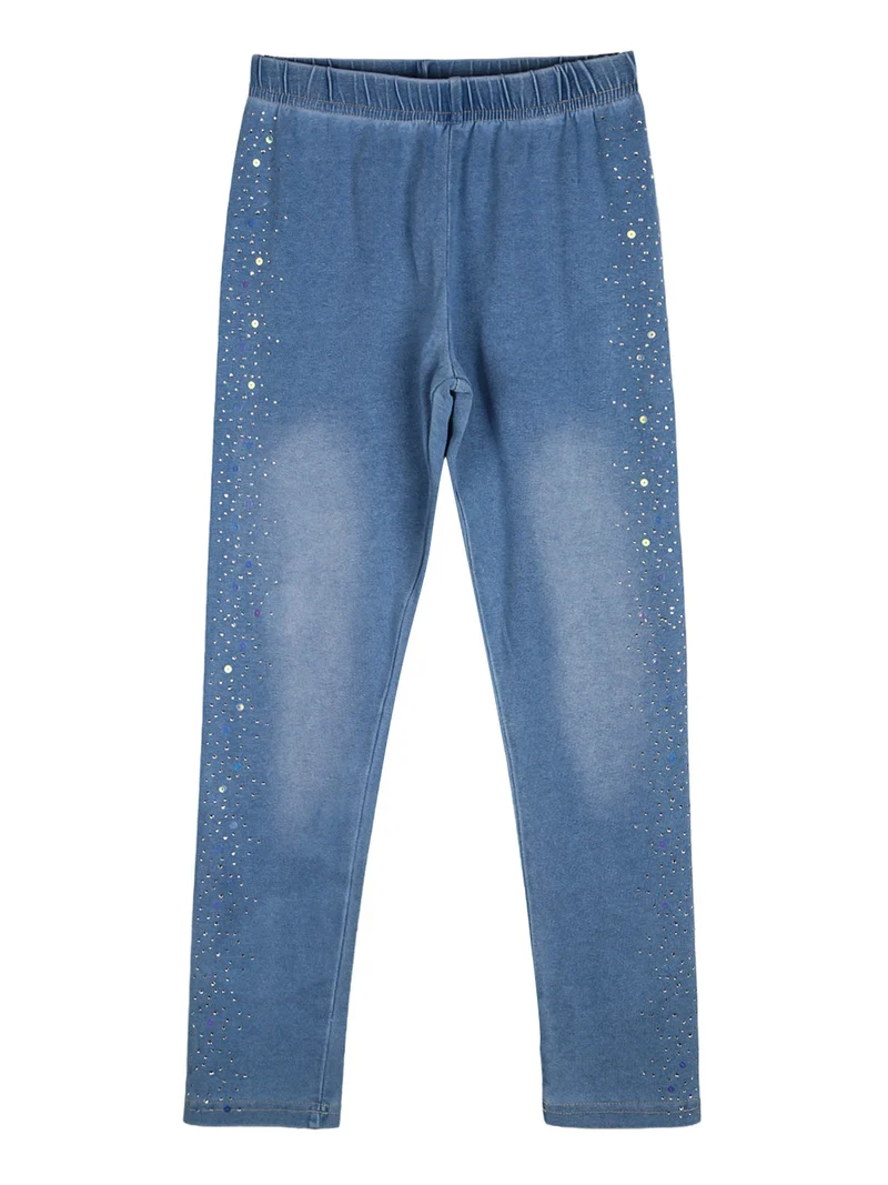 Jeggings da bambina con strass - jeans