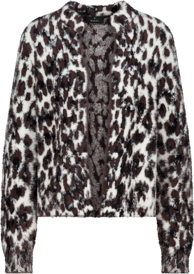 Flauschige Leo-Strickjacke