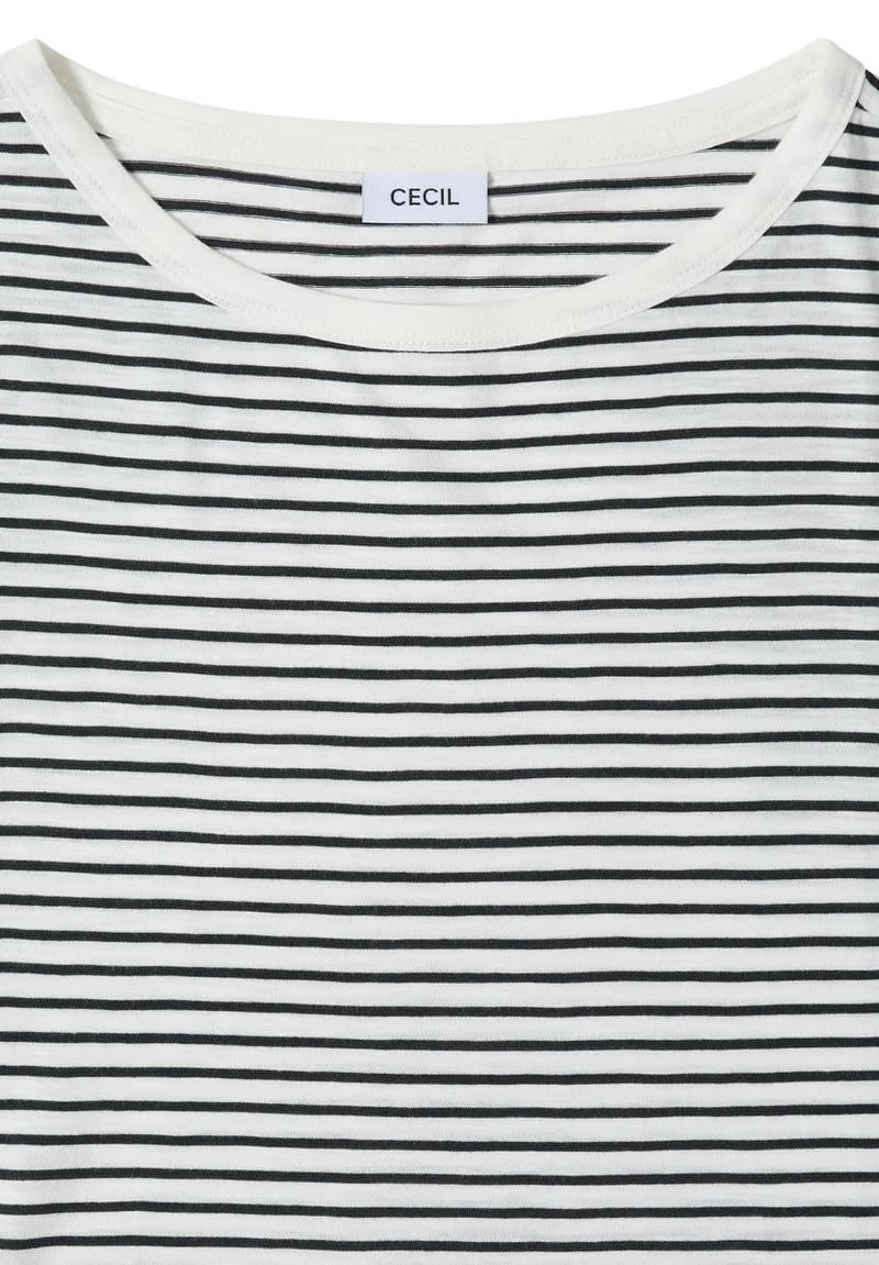 T-Shirt mit Boat Neck und Streifen