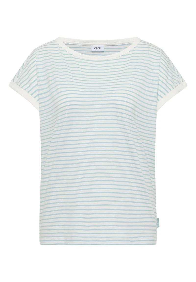T-Shirt mit Boat Neck und Streifen