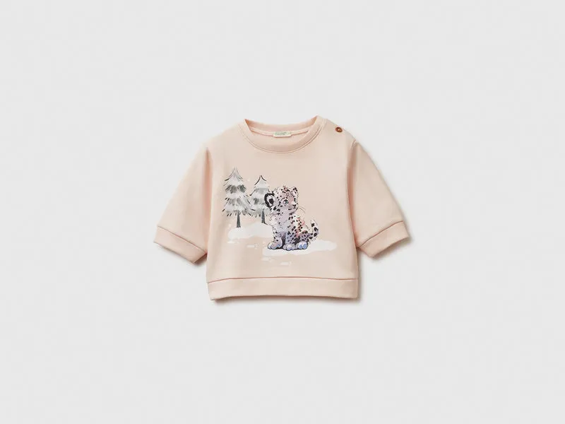 Bedrucktes Sweatshirt aus Baumwollmischung