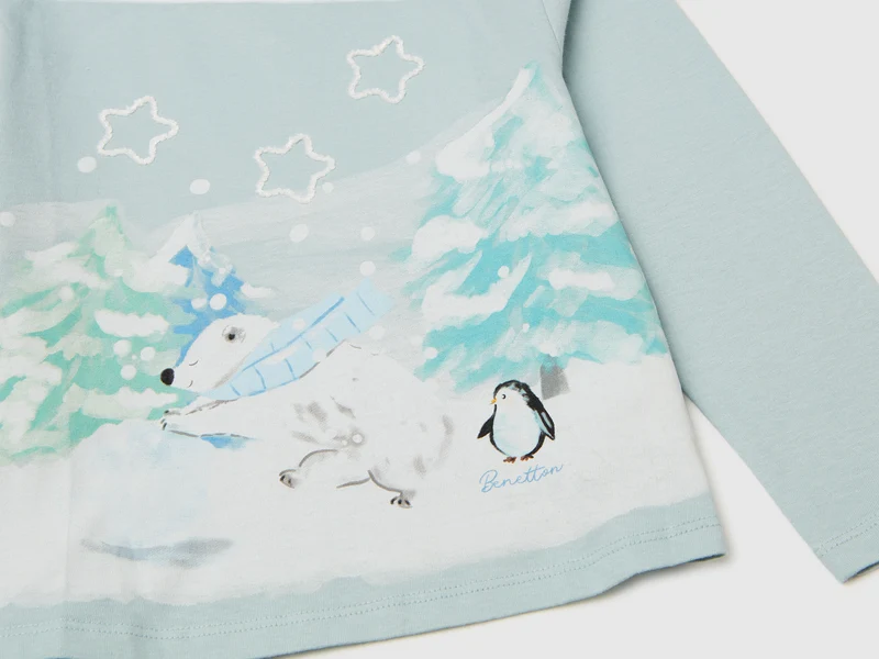 T-Shirt aus Baumwolle mit Aufdruck