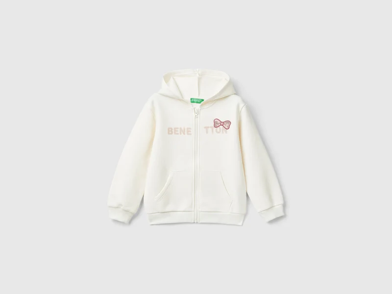 Sweater mit Reißverschluss und Pailletten