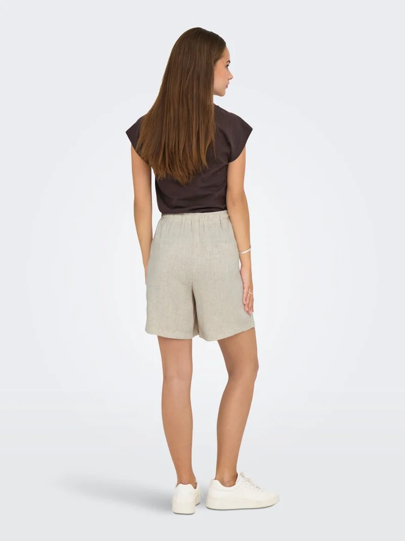 ONLSIESTA MW PULL-UP LIN BL SHORTS