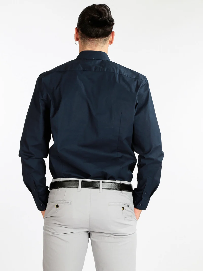 Camicia manica lunga uomo slim fit - blu scuro