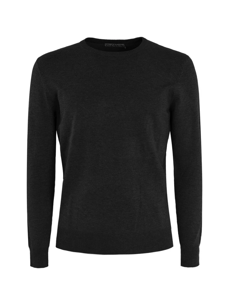 Pullover girocollo da uomo - blu scuro