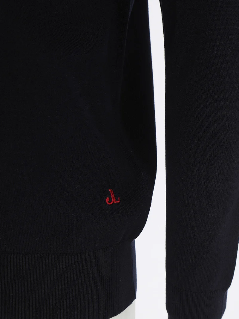 Pullover girocollo da uomo - blu scuro