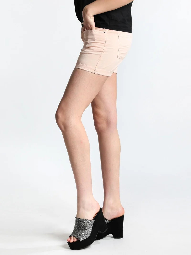 Shorts in cotone slim fit - rosa