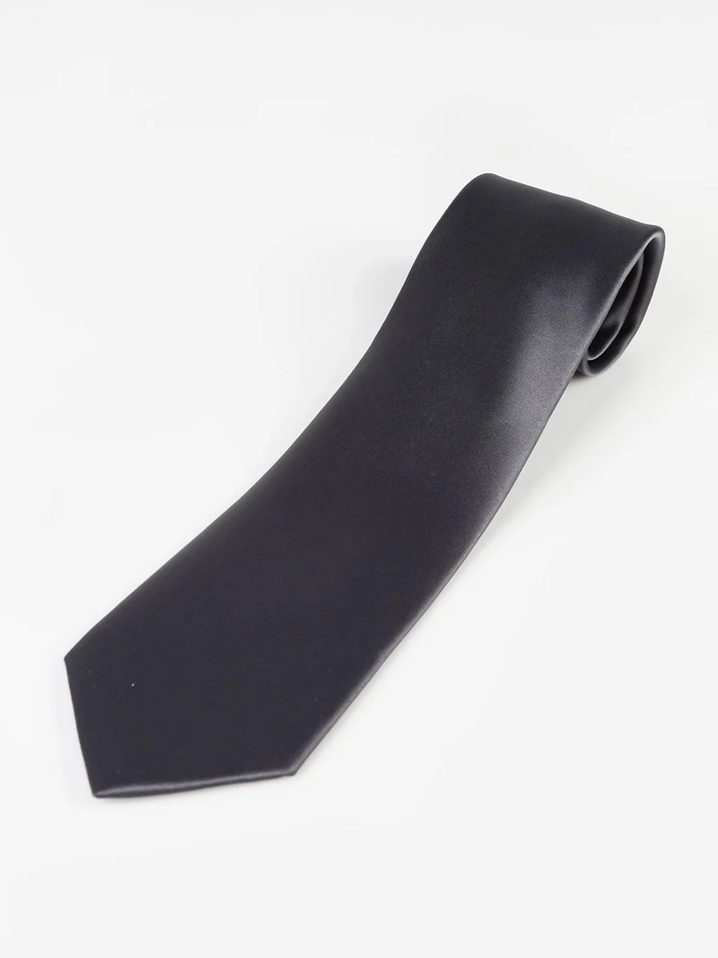 Cravatta classica uomo tinta unita - grigio scuro