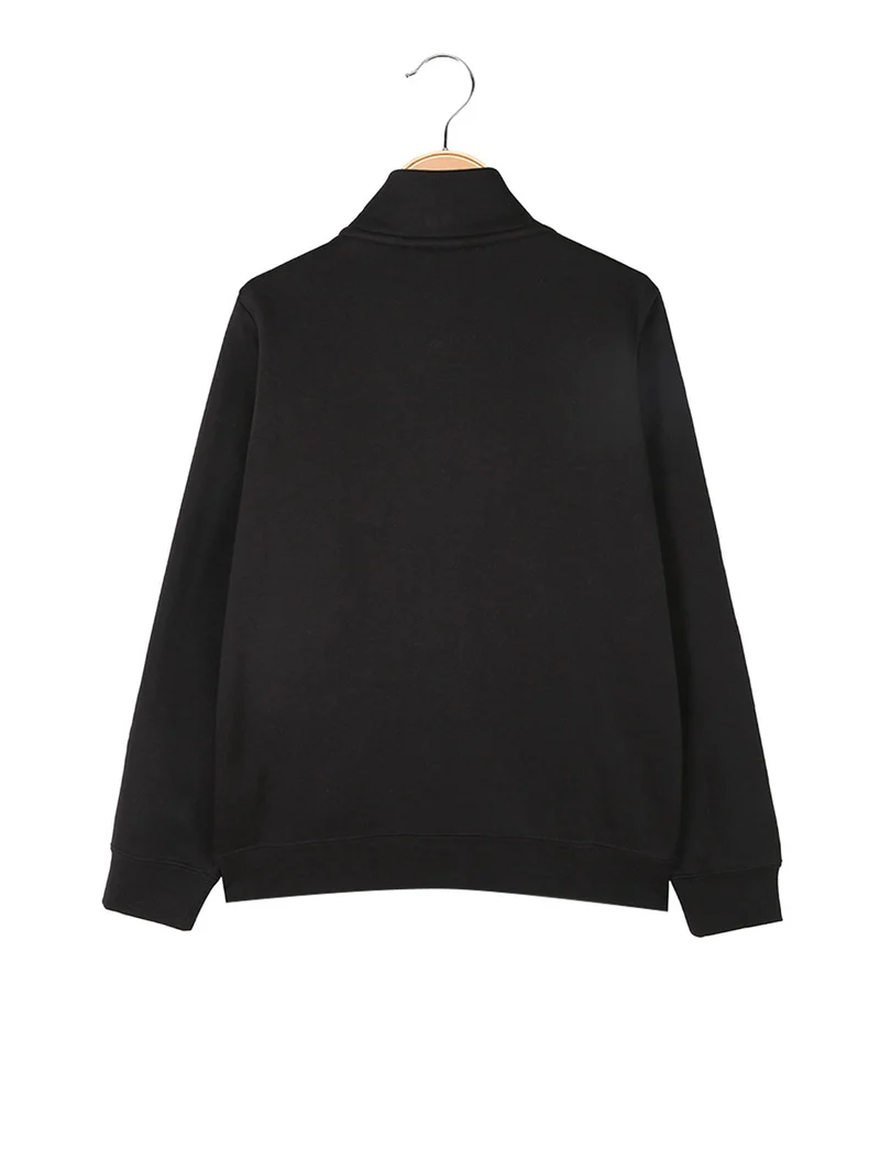 Felpa da bambini full zip con interno in caldo cotone - nero