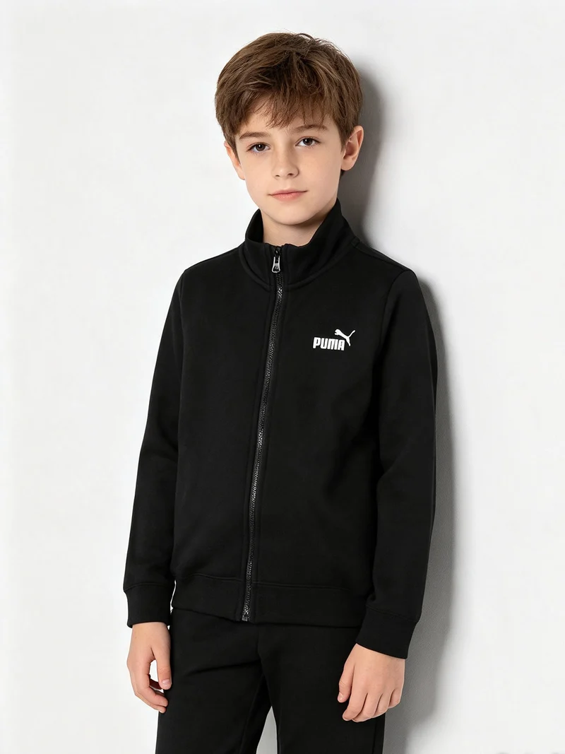 Felpa da bambini full zip con interno in caldo cotone - nero