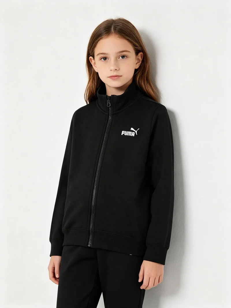 Felpa da bambini full zip con interno in caldo cotone - nero