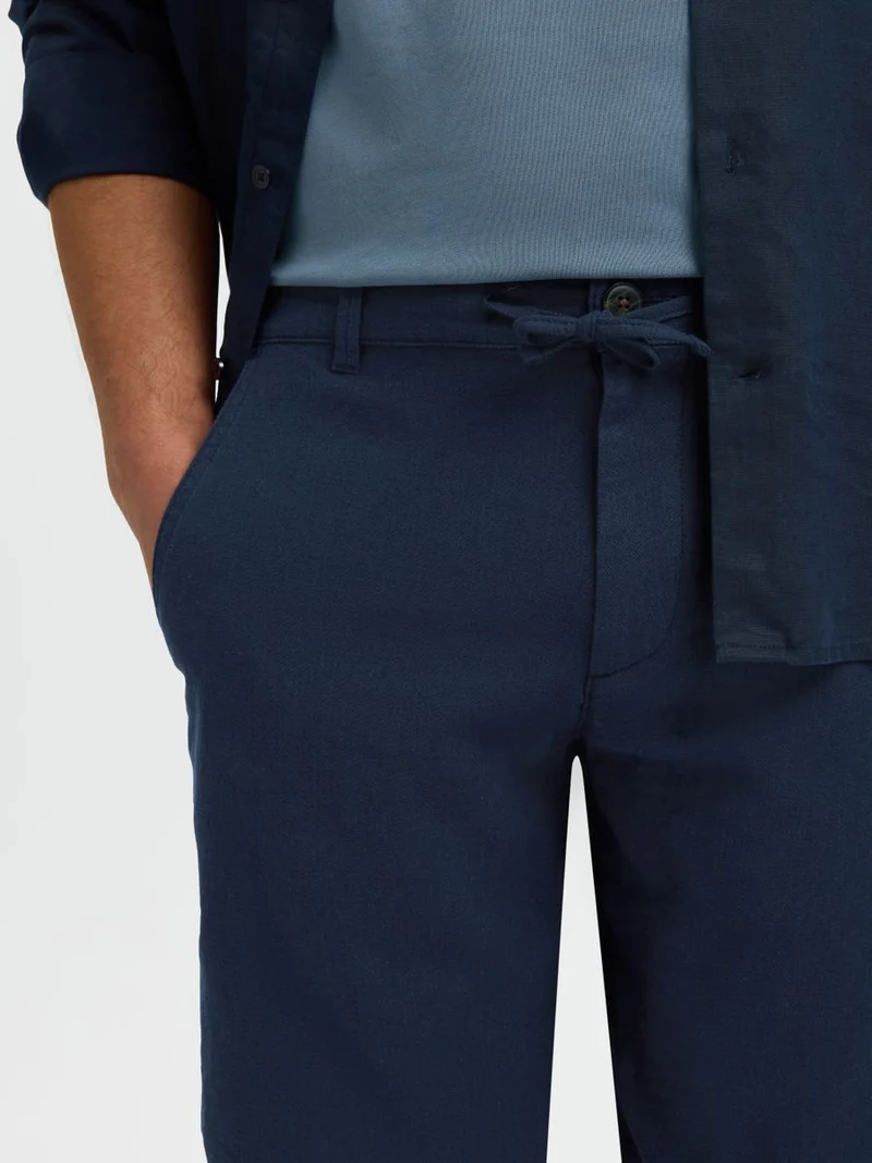 SLHREGULAR-BRODY LINEN BLD SHORTS N