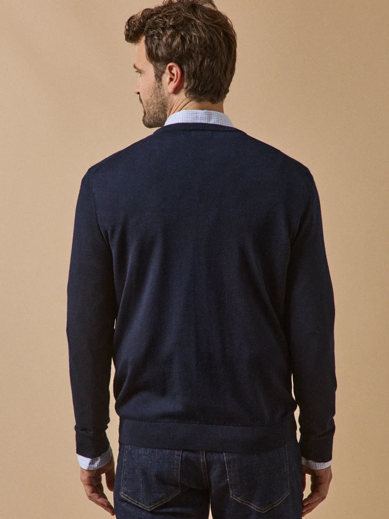 Herrenpullover aus Merinowolle mit rundem Halsausschnitt
