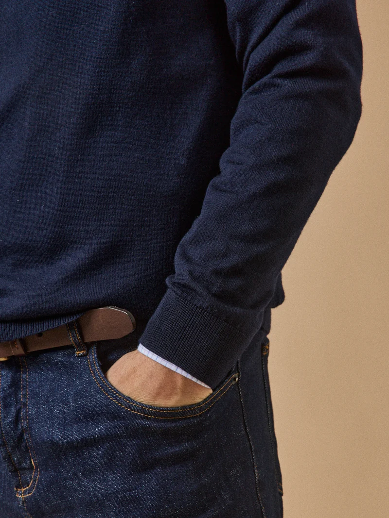 Herrenpullover aus Merinowolle mit rundem Halsausschnitt