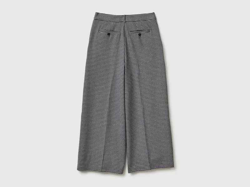 Flanellhose mit Hahnentrittmuster