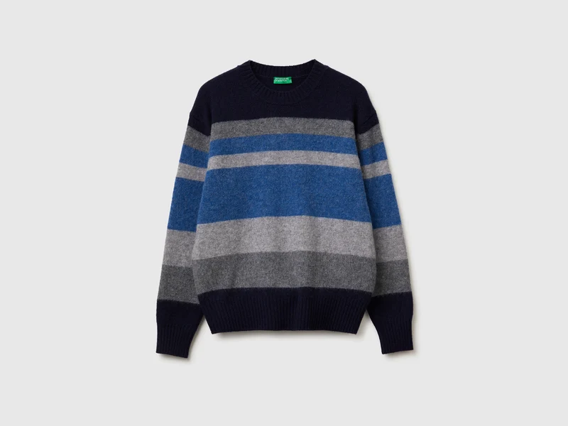 Gestreifter Pullover aus Shetlandwolle