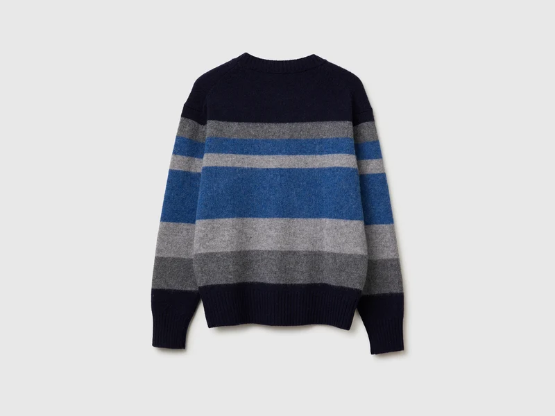 Gestreifter Pullover aus Shetlandwolle