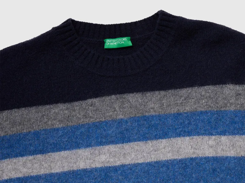Gestreifter Pullover aus Shetlandwolle