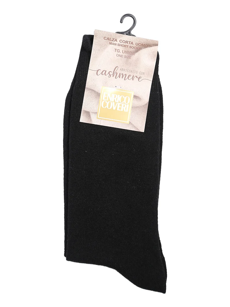 Calze corte uomo in misto cashmere - nero