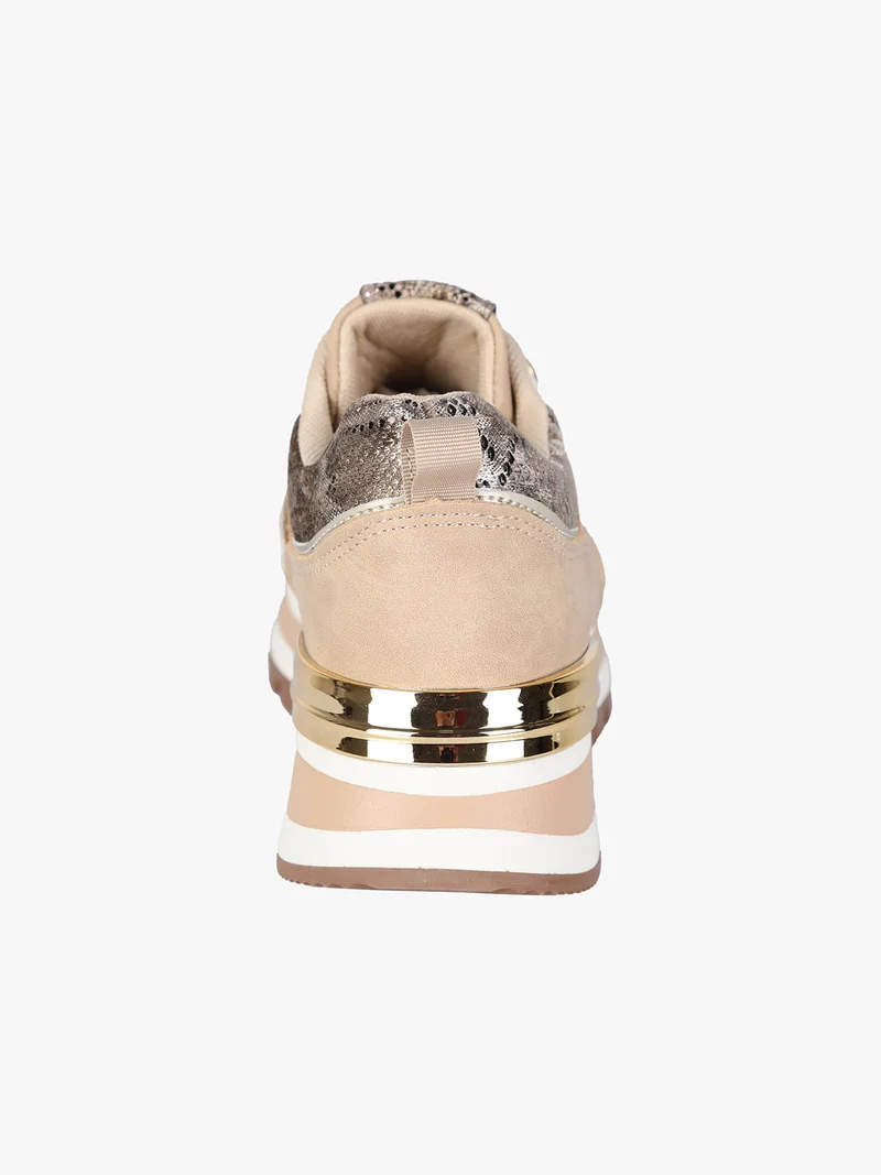 Sneakers donna multicolore con strass - beige