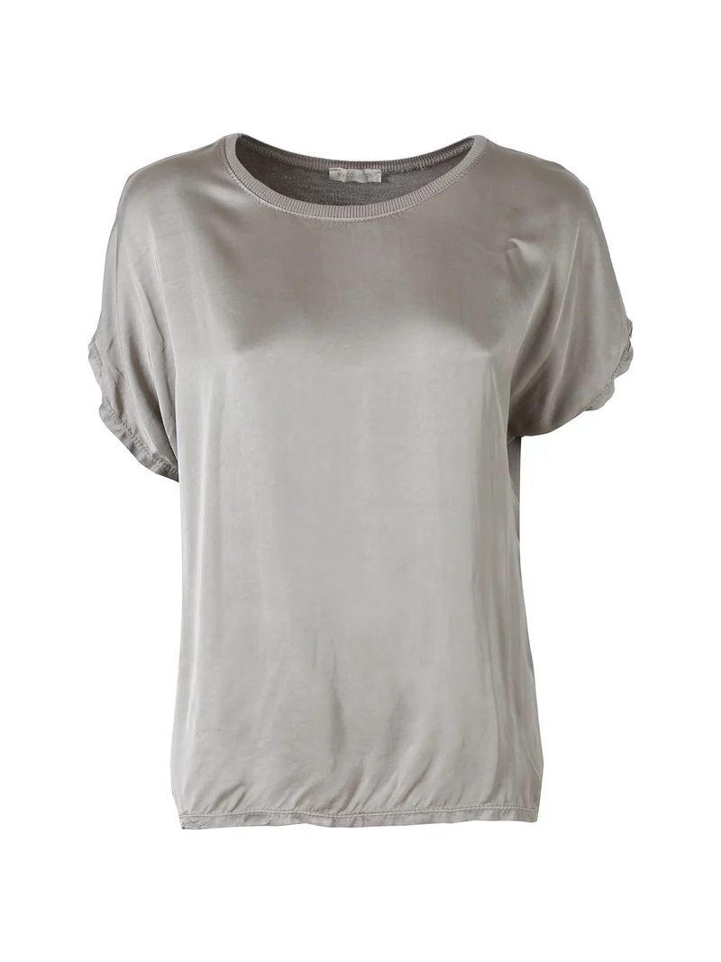 T-shirt donna in viscosa e seta - fango