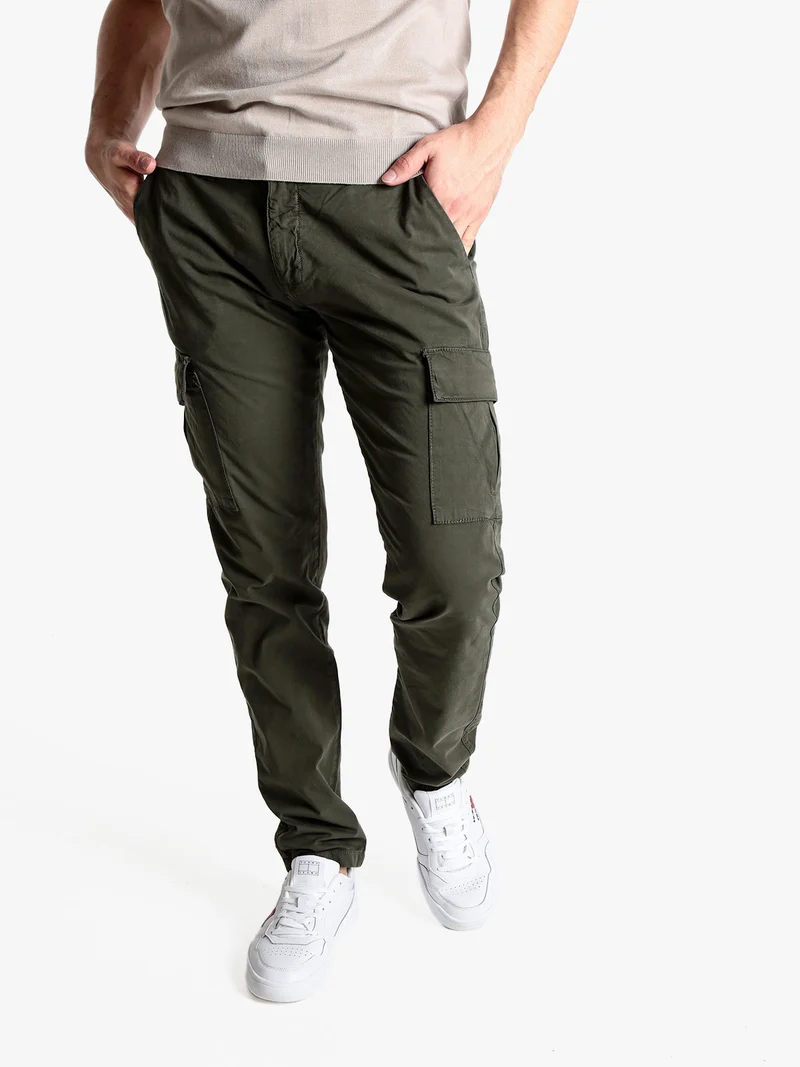 Pantaloni cargo da uomo in cotone - militare