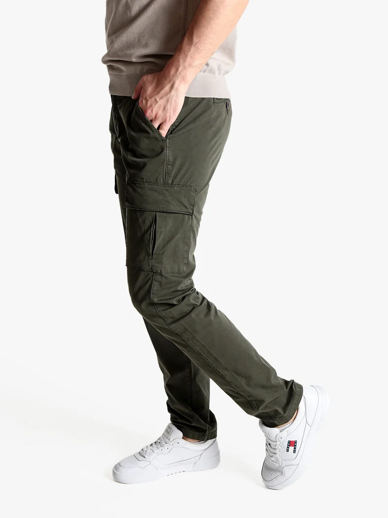 Pantaloni cargo da uomo in cotone - militare