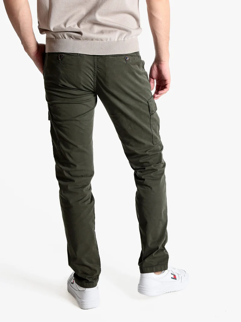 Pantaloni cargo da uomo in cotone - militare