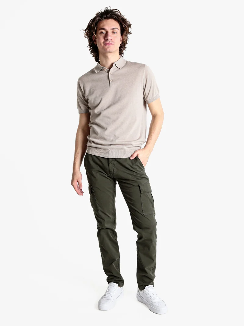Pantaloni cargo da uomo in cotone - militare