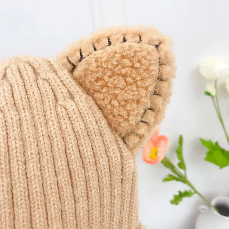 Winter-Strickmütze mit Katzenohren | Warm & Weich | Einheitsgröße für Damen