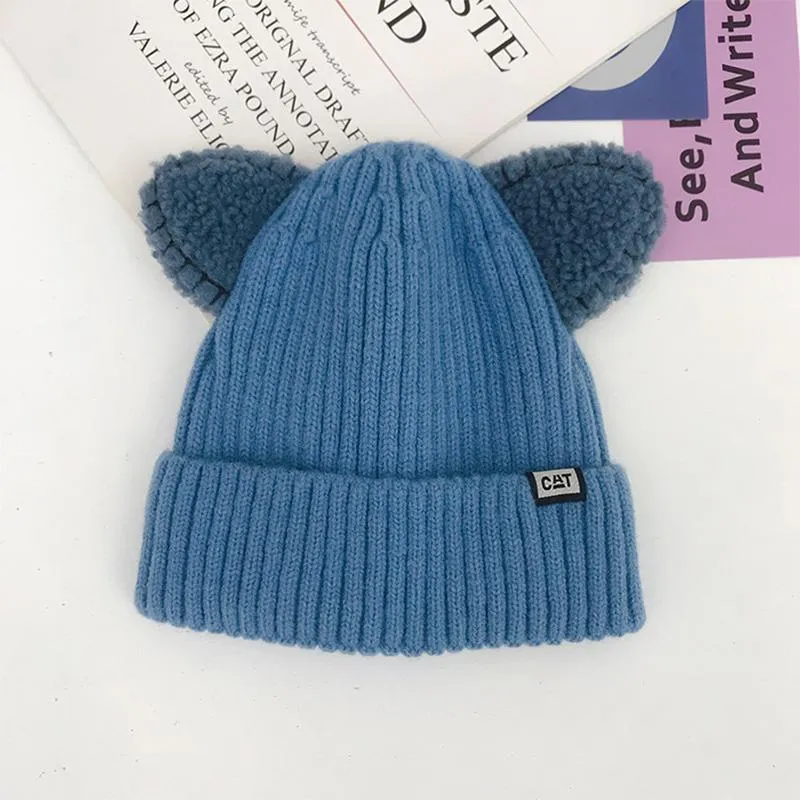 Winter-Strickmütze mit Katzenohren | Warm & Weich | Einheitsgröße für Damen
