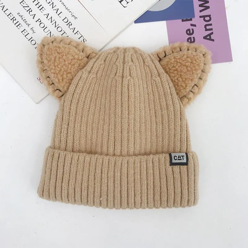 Winter-Strickmütze mit Katzenohren | Warm & Weich | Einheitsgröße für Damen