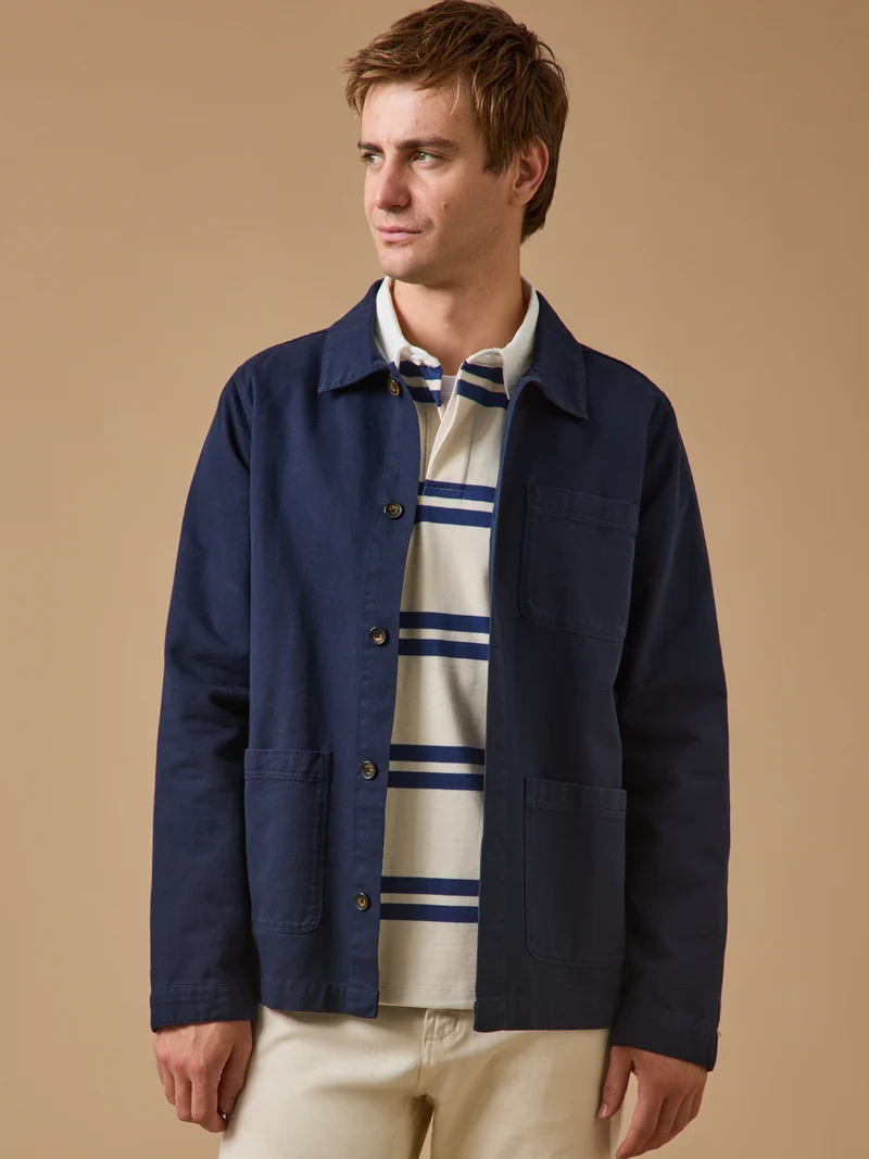 Herrenjacke im Working-Esprit - Twill aus recycelter Baumwolle