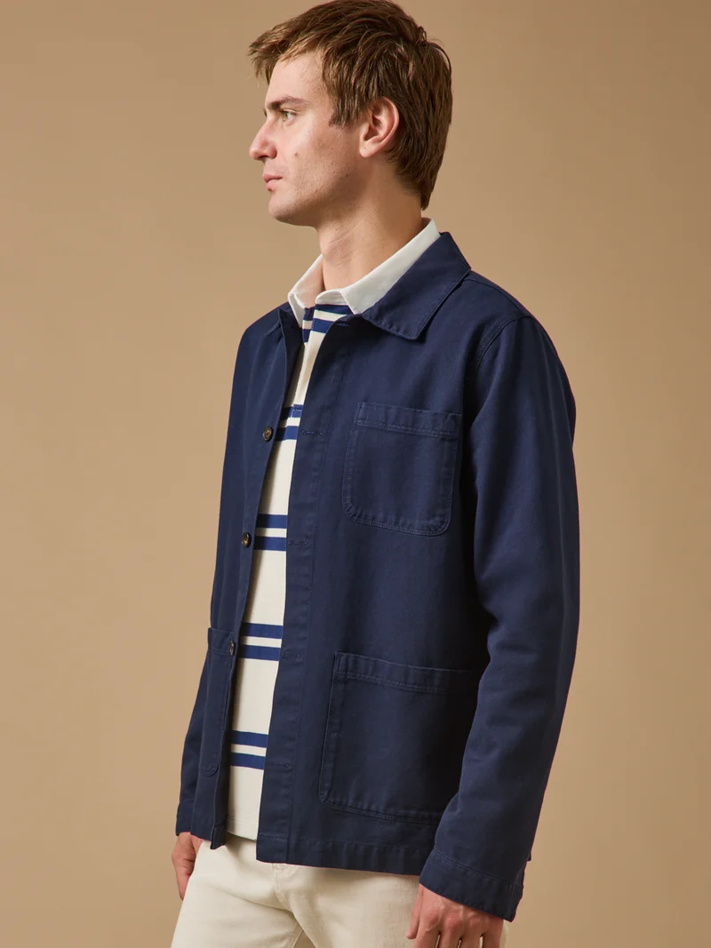 Herrenjacke im Working-Esprit - Twill aus recycelter Baumwolle