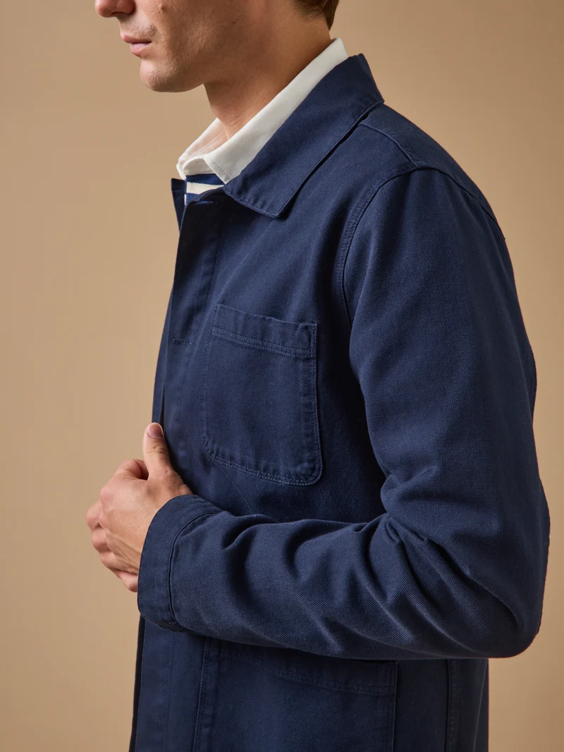 Herrenjacke im Working-Esprit - Twill aus recycelter Baumwolle