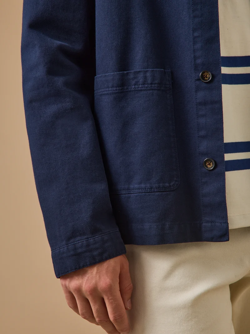Herrenjacke im Working-Esprit - Twill aus recycelter Baumwolle