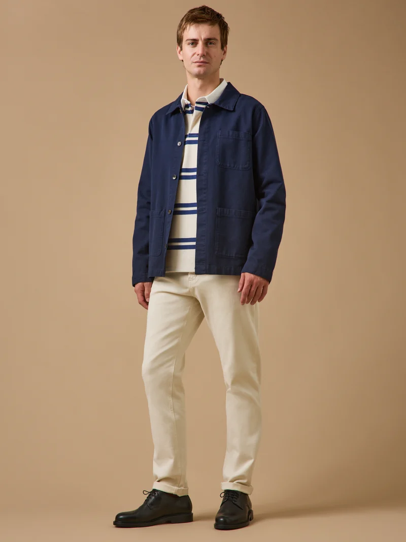 Herrenjacke im Working-Esprit - Twill aus recycelter Baumwolle