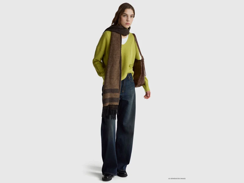 Pullover mit V-Ausschnitt aus 100 % Wolle