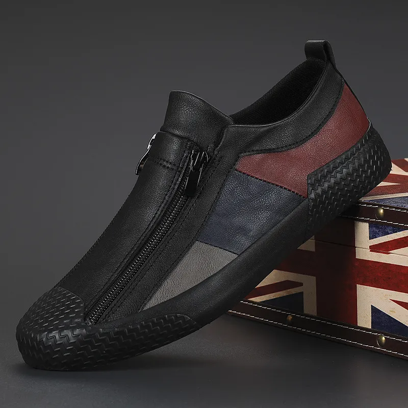 Leather Shoes with Zip