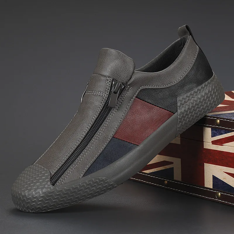 Leather Shoes with Zip