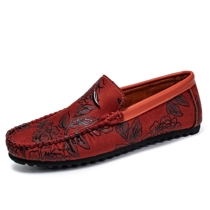 Floral Leather Loafers