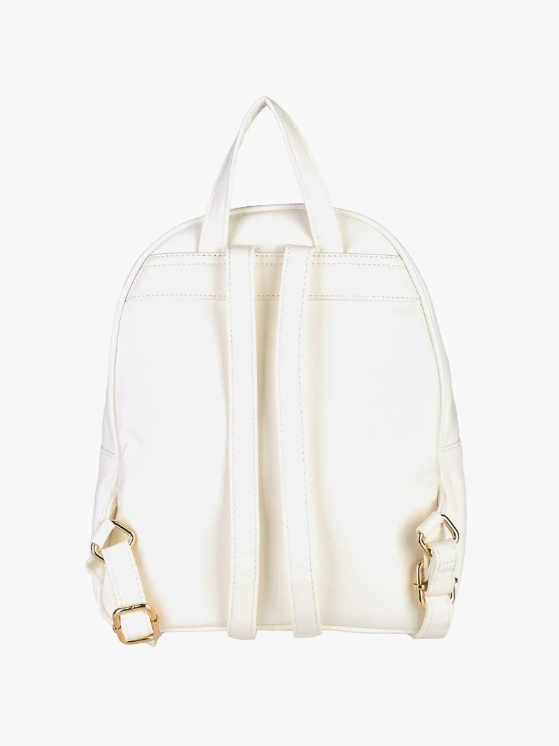 Zaino donna in ecopelle con stampa - bianco
