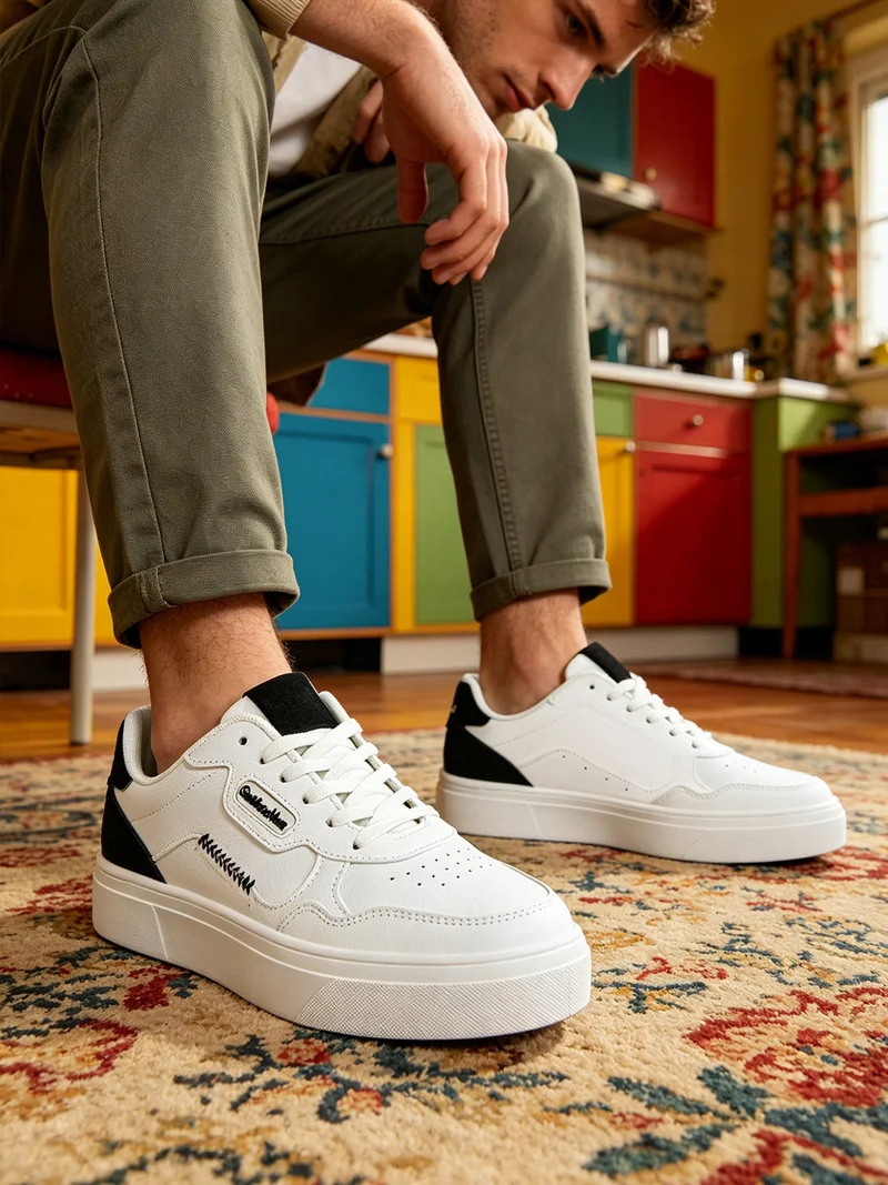 Sneakers da uomo stringate - nero