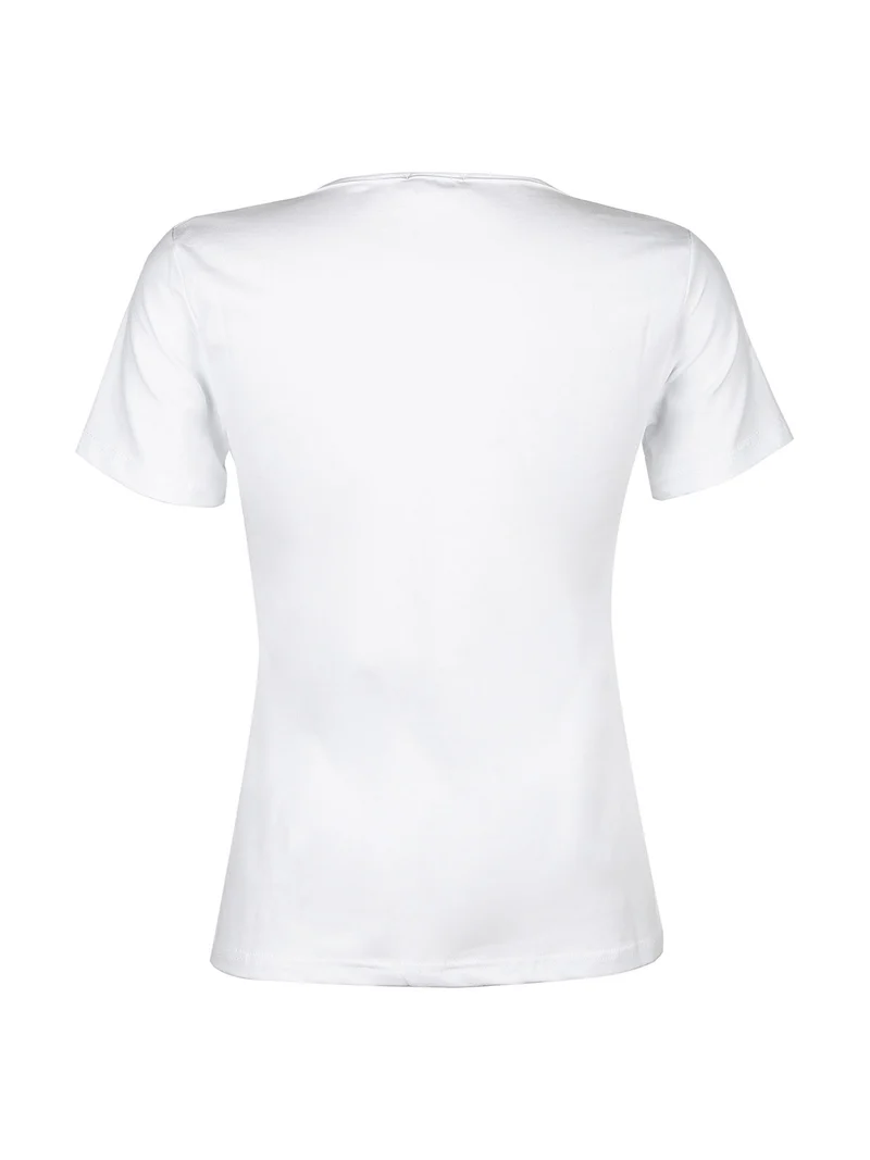 T-shirt donna in cotone elastico - bianco