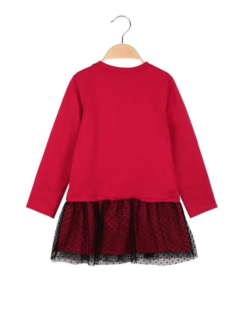 Vestito di natale da bambina con stampa - rosso