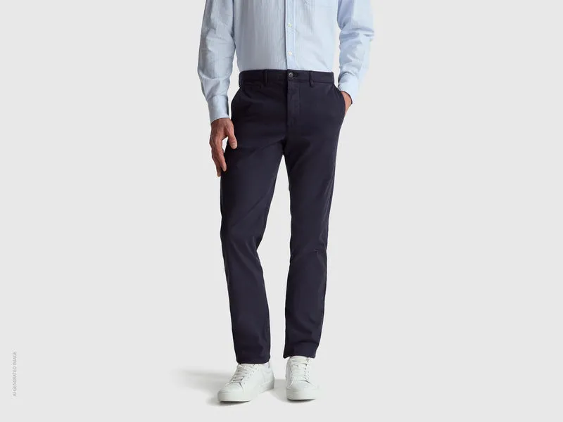 Dunkelblaue Chinos im Slim Fit