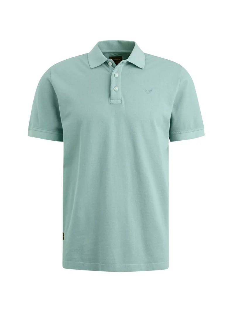 Short sleeve polo garment dyed piq