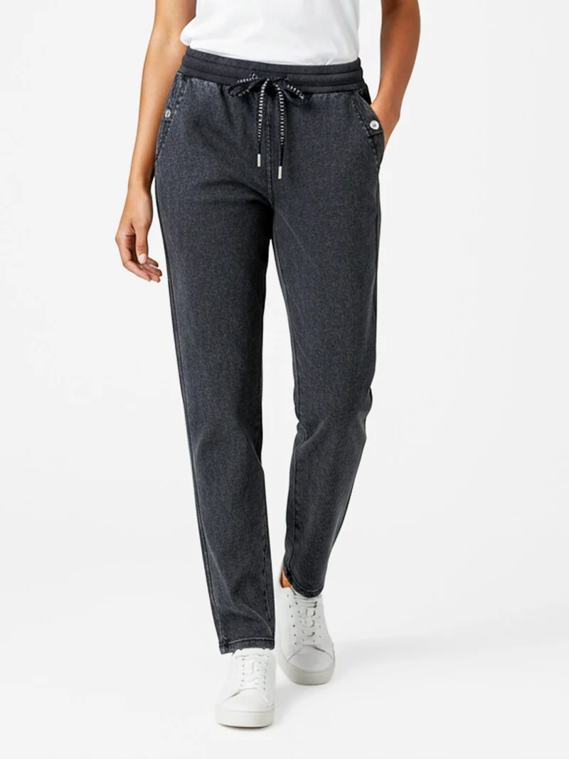 Jeggings donna con coulisse taglie grandi - blu